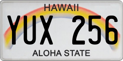 HI license plate YUX256