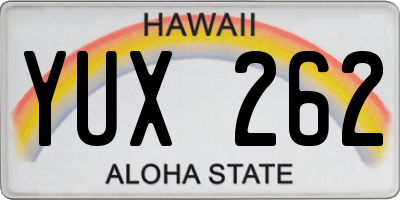 HI license plate YUX262