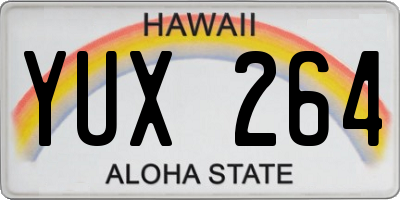 HI license plate YUX264
