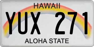 HI license plate YUX271