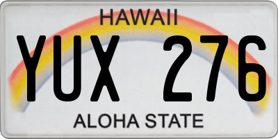 HI license plate YUX276