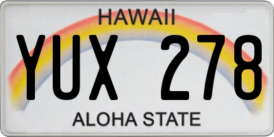 HI license plate YUX278