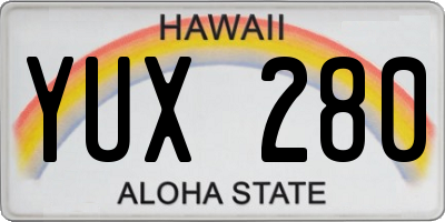 HI license plate YUX280