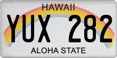 HI license plate YUX282