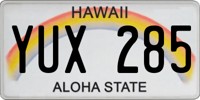 HI license plate YUX285