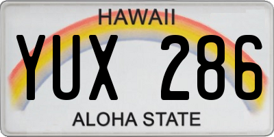 HI license plate YUX286