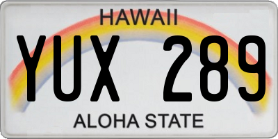 HI license plate YUX289