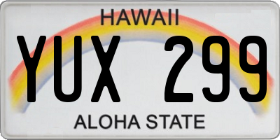 HI license plate YUX299