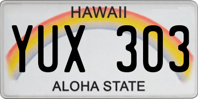 HI license plate YUX303
