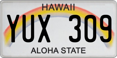 HI license plate YUX309