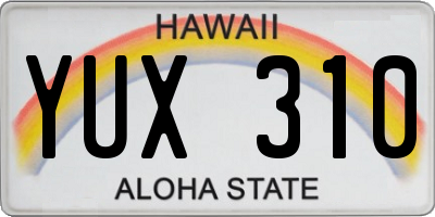 HI license plate YUX310