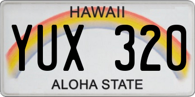 HI license plate YUX320
