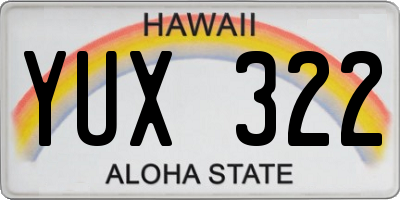 HI license plate YUX322