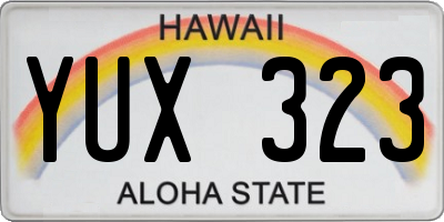 HI license plate YUX323
