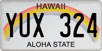 HI license plate YUX324