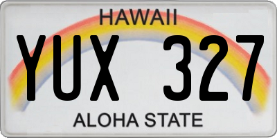 HI license plate YUX327