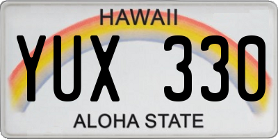 HI license plate YUX330
