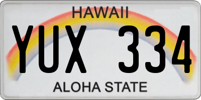 HI license plate YUX334