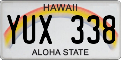 HI license plate YUX338