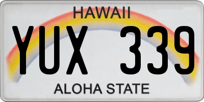 HI license plate YUX339