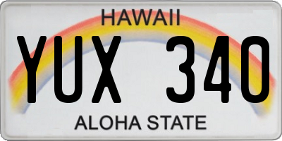 HI license plate YUX340