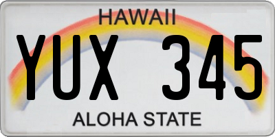 HI license plate YUX345