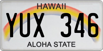 HI license plate YUX346