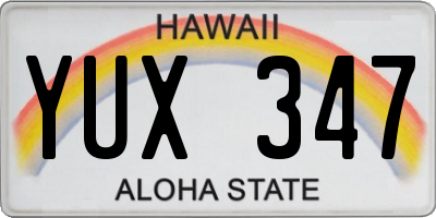 HI license plate YUX347