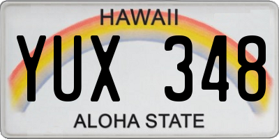 HI license plate YUX348