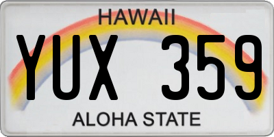 HI license plate YUX359