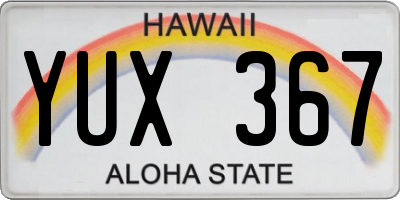 HI license plate YUX367