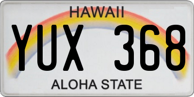 HI license plate YUX368