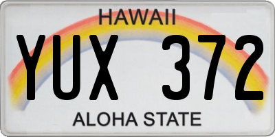 HI license plate YUX372