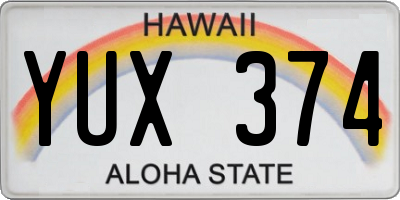 HI license plate YUX374