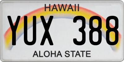 HI license plate YUX388