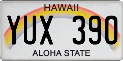 HI license plate YUX390