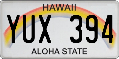 HI license plate YUX394
