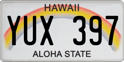 HI license plate YUX397