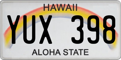 HI license plate YUX398