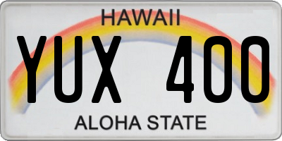 HI license plate YUX400