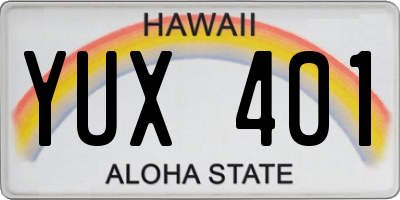 HI license plate YUX401