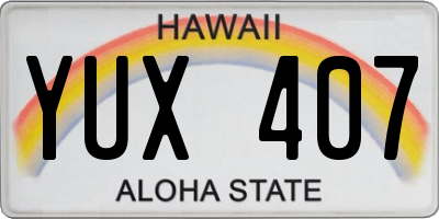 HI license plate YUX407
