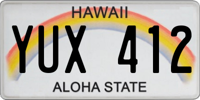 HI license plate YUX412