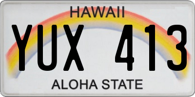 HI license plate YUX413