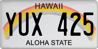 HI license plate YUX425
