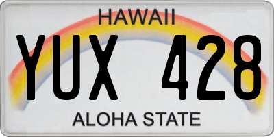 HI license plate YUX428