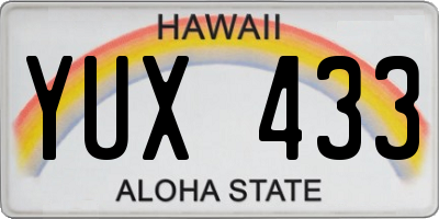 HI license plate YUX433