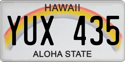 HI license plate YUX435