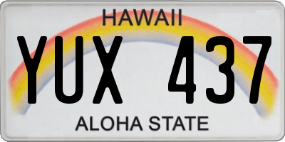HI license plate YUX437