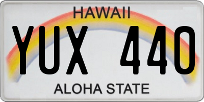 HI license plate YUX440